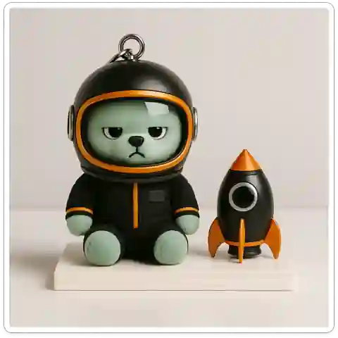 Grumpy Space Bear – Orange Line